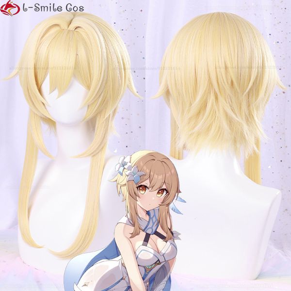 Game Genshin Impact Traveller Lumine Cosplay Wig Long Golden Hair with Flower Hairpin Heat Resistant Synthetic Party Wigs Props 230824, Pink
Game Genshin Impact Traveller Lumine Cosplay Wig Long Golden Hair with Flower Hairpin Heat Resistant Synthetic Party Wigs Props 230824, Pink