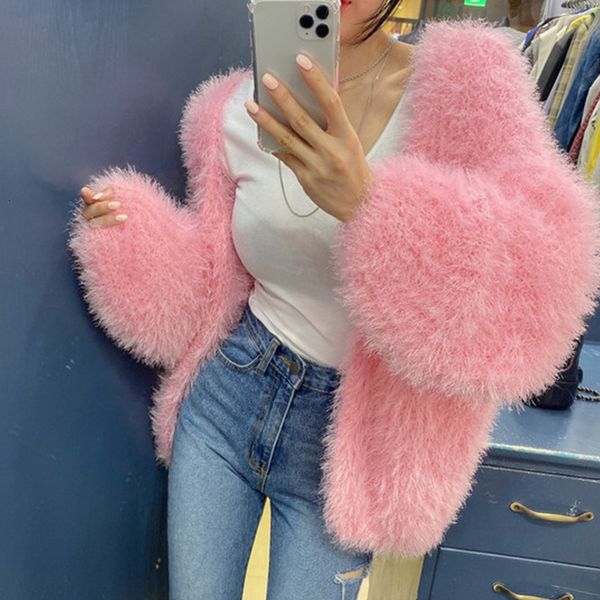 women's sweaters sweet faux mink hair loose cardigan for women autumn winter long sleeve open stitch sweater outwear lady cute knitted, White;black
women's sweaters sweet faux mink hair loose cardigan for women autumn winter long sleeve open stitch sweater outwear lady cute knitted, White;black