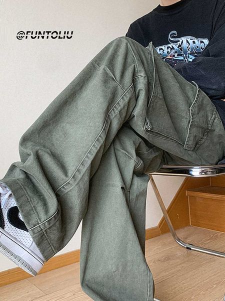 military green overalls men's summer american high street loose straight leg pants trend versatile cotton wide leg casual pants, Black
military green overalls men's summer american high street loose straight leg pants trend versatile cotton wide leg casual pants, Black