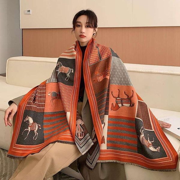 scarf winter womens versatile warm shawl dual use autumn shoulder and neck protection western style thickened, Blue;gray
scarf winter womens versatile warm shawl dual use autumn shoulder and neck protection western style thickened, Blue;gray