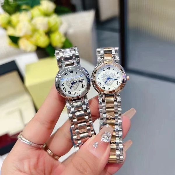 heart diamond watch set round small dial happy diamond women's quartz movement steel band women's watch designer bag, Slivery;brown
heart diamond watch set round small dial happy diamond women's quartz movement steel band women's watch designer bag, Slivery;brown