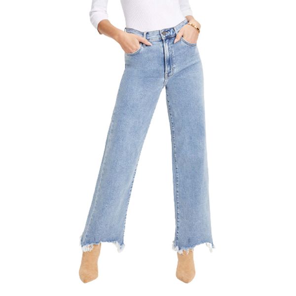 women's jeans fashion irregular trousers legs splicing tassel straight jean simple style wide leg denim pants female casual streetwear, Blue
women's jeans fashion irregular trousers legs splicing tassel straight jean simple style wide leg denim pants female casual streetwear, Blue