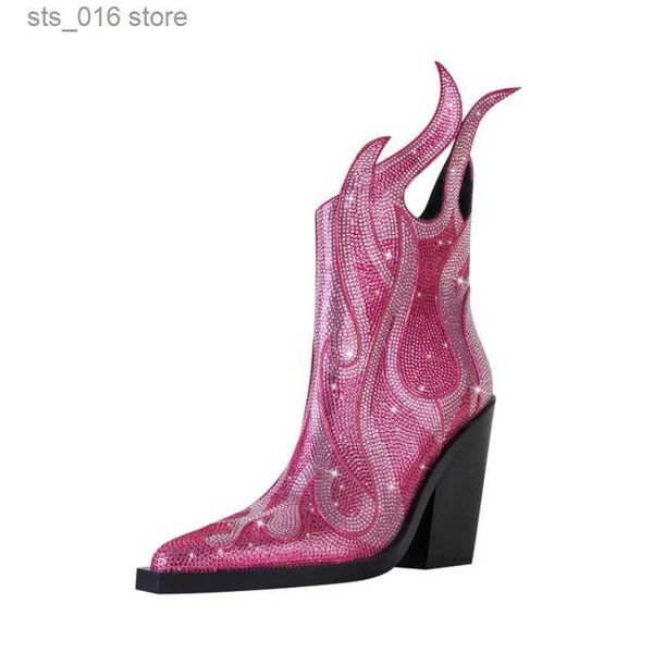 boots 2023 women's autumn and winter new european and american fashion rhinestone flame thick high heel side zipper short boots t230824, Black
boots 2023 women's autumn and winter new european and american fashion rhinestone flame thick high heel side zipper short boots t230824, Black