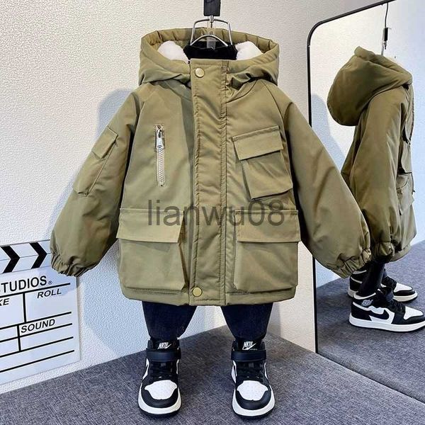 down coat 2023 new baby boys winter hooded coats soft velvet thicken warm overcoat jackets kids casual clothes children outfits x0825, Blue;gray
down coat 2023 new baby boys winter hooded coats soft velvet thicken warm overcoat jackets kids casual clothes children outfits x0825, Blue;gray