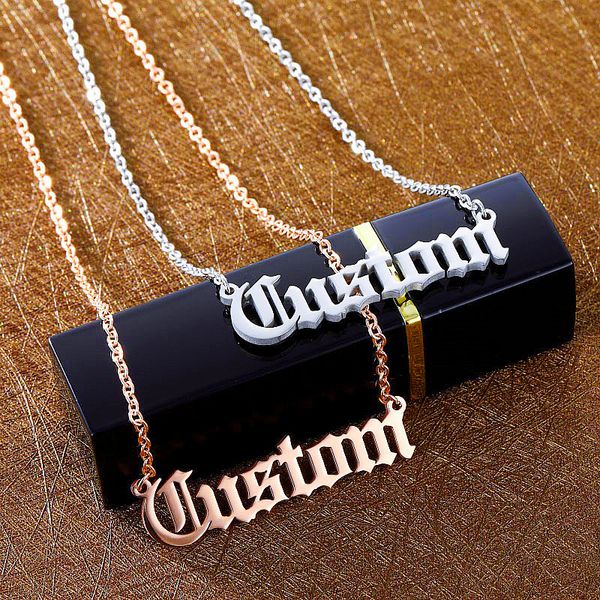 pendant necklaces personalized old english font letter name custom for women men stainless steel gold color long chain necklace 230825, Silver
pendant necklaces personalized old english font letter name custom for women men stainless steel gold color long chain necklace 230825, Silver