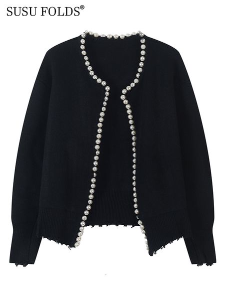 women's knits tees susu women korean elegant loose pearl decoration knitted cardigan round neck long sleeve sweater autumn winter nha19, White
women's knits tees susu women korean elegant loose pearl decoration knitted cardigan round neck long sleeve sweater autumn winter nha19, White