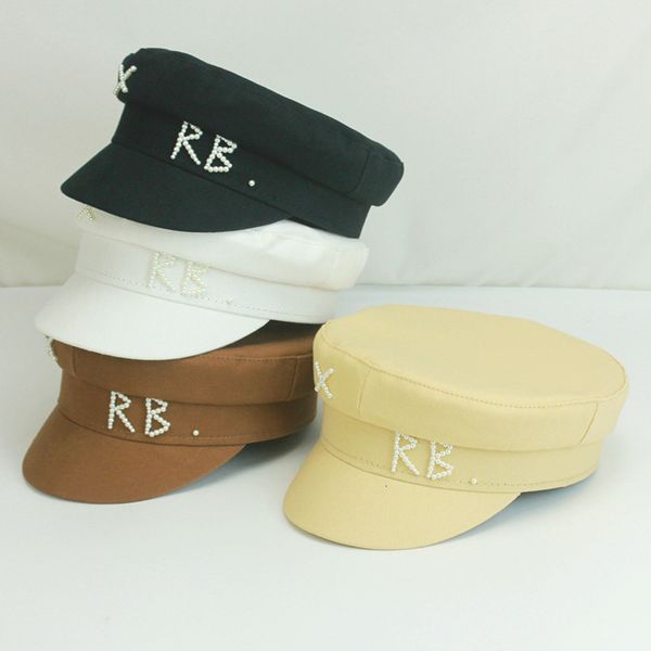 berets luxury women pearls rb letter militray hat fashion streetwear navy hat adjustable flat sboy caps casual gorras visor hats 230824, Blue;gray
berets luxury women pearls rb letter militray hat fashion streetwear navy hat adjustable flat sboy caps casual gorras visor hats 230824, Blue;gray