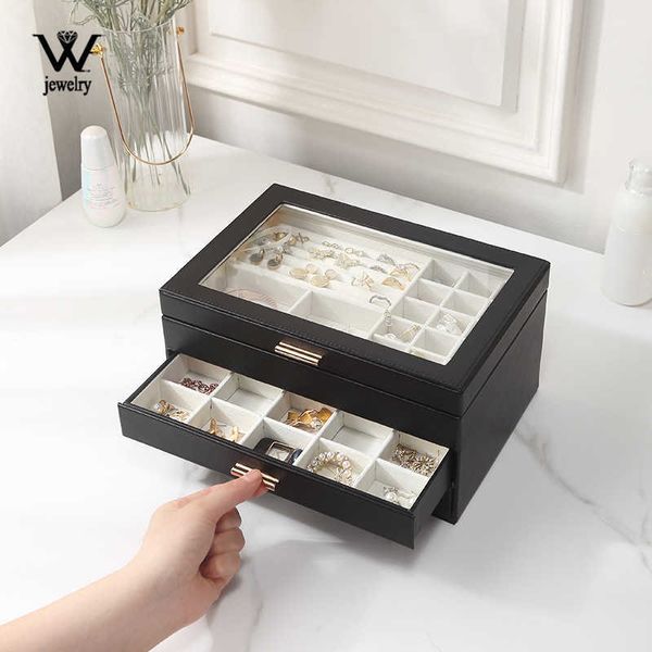 leather jewelry box boite a bijou organizer earring ring bracelet storage gifts joyeros organizador de joyas 230814, Black;white
leather jewelry box boite a bijou organizer earring ring bracelet storage gifts joyeros organizador de joyas 230814, Black;white