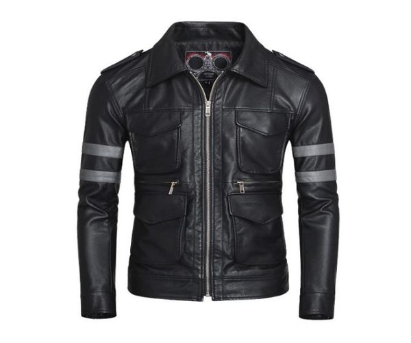 resident evil vi leon kennedy faux leather jacket0123454212487, Black;brown