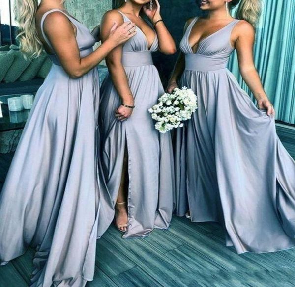 vneck plus size bridesmaid dresses long backless high side split floor length pleats draped wedding guest dress maid of hono5983289, White;pink
vneck plus size bridesmaid dresses long backless high side split floor length pleats draped wedding guest dress maid of hono5983289, White;pink