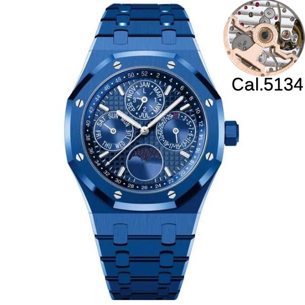 12 types luxury mens eta watch cal.5134 movement 41mm 26574 904l stainless steel blue case dial waterproof automatic watches all sub dials w, Slivery;brown
12 types luxury mens eta watch cal.5134 movement 41mm 26574 904l stainless steel blue case dial waterproof automatic watches all sub dials w, Slivery;brown