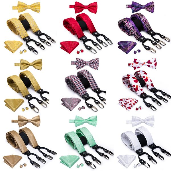 other hi tie 45 color suspender for men 100 silk bowtie and set luxury brown black vintage paisley floral 6 clips braces 230824, Blue;slivery
other hi tie 45 color suspender for men 100 silk bowtie and set luxury brown black vintage paisley floral 6 clips braces 230824, Blue;slivery