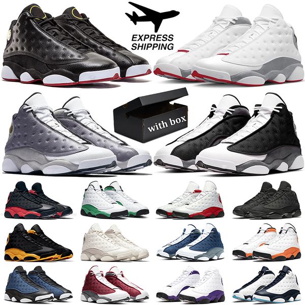 with box mens basketball shoes 13 13s white wolf grey jumpman black flint university blue atmosphere grey court purple sports sneakers, White;red
with box mens basketball shoes 13 13s white wolf grey jumpman black flint university blue atmosphere grey court purple sports sneakers, White;red