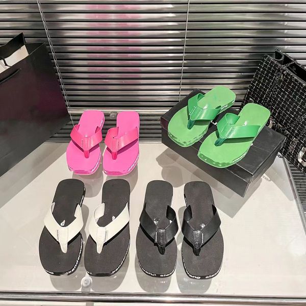 fashion letters flat sun casual beach rubber women's flip-flops, Black