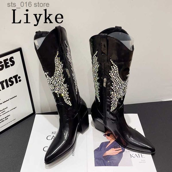 boots liyke pointed toe zip knee high boots women crystal rhinestone leather western cowboy square heels winter shoes size 35-42 t230824, Black
boots liyke pointed toe zip knee high boots women crystal rhinestone leather western cowboy square heels winter shoes size 35-42 t230824, Black