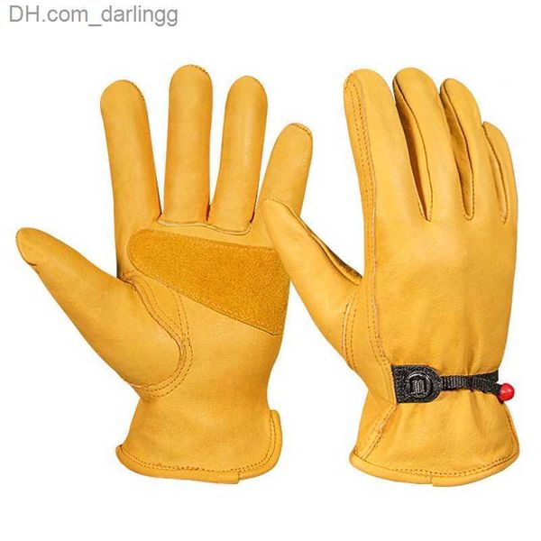 1 pair work gloves men's leather motorcycle driver cycling outdoor sports racing security protection safety yellow riding gloves q23082, Black
1 pair work gloves men's leather motorcycle driver cycling outdoor sports racing security protection safety yellow riding gloves q23082, Black