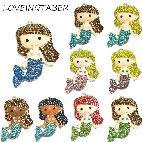 necklaces ( choose color first ) new design 45mm*32mm 10pcs/lot mermaid rhinestone pendants for kids jewelry making, Silver
necklaces ( choose color first ) new design 45mm*32mm 10pcs/lot mermaid rhinestone pendants for kids jewelry making, Silver