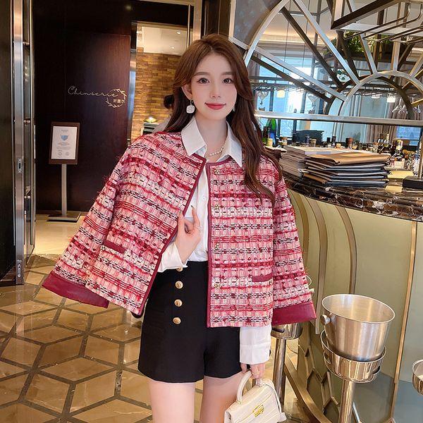 women's wool blends high-end small fragrant french elegant sweet brand tweed jacket for women luxury woolen coats outwear female casaco, Black
women's wool blends high-end small fragrant french elegant sweet brand tweed jacket for women luxury woolen coats outwear female casaco, Black