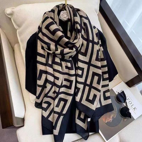 spring and autumn cotton scarf sunblock shawl summer letter classic all matching long for women, Blue;gray
spring and autumn cotton scarf sunblock shawl summer letter classic all matching long for women, Blue;gray