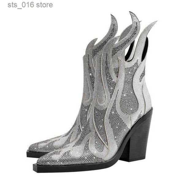boots 2023 new women's rhinestone flame ankle boots fashion square head high heels western boots party dress 43 large short boots t2308, Black
boots 2023 new women's rhinestone flame ankle boots fashion square head high heels western boots party dress 43 large short boots t2308, Black