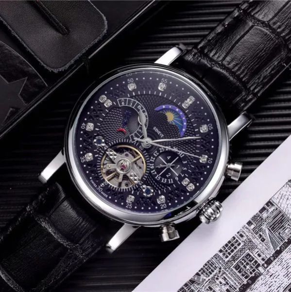 brand designer mens watches fashion mechanical automatic luxury watch leather strap diamond daydate moon phase movement wristwat, Slivery;brown
brand designer mens watches fashion mechanical automatic luxury watch leather strap diamond daydate moon phase movement wristwat, Slivery;brown