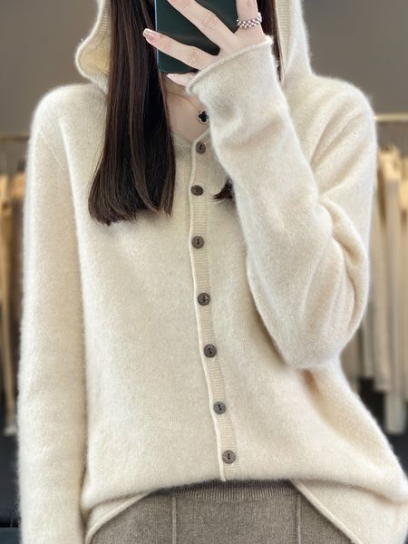 women's hoodies sweatshirts oneline hoodie 100 wool cardigan short loose knit solid color woman 230824, Black
women's hoodies sweatshirts oneline hoodie 100 wool cardigan short loose knit solid color woman 230824, Black