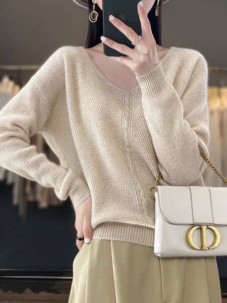women's sweaters knitted 100 pure merino wool 2023 spring kintwears cashmere sweater women fashion vneck pullover jumper clothing 2308, White;black
women's sweaters knitted 100 pure merino wool 2023 spring kintwears cashmere sweater women fashion vneck pullover jumper clothing 2308, White;black