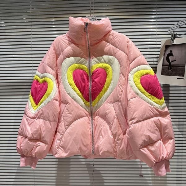 women's jackets highend sweet colorful heart printing white duck down jacket female loose thick warm pink down coat winter coat women 2, Black;brown
women's jackets highend sweet colorful heart printing white duck down jacket female loose thick warm pink down coat winter coat women 2, Black;brown