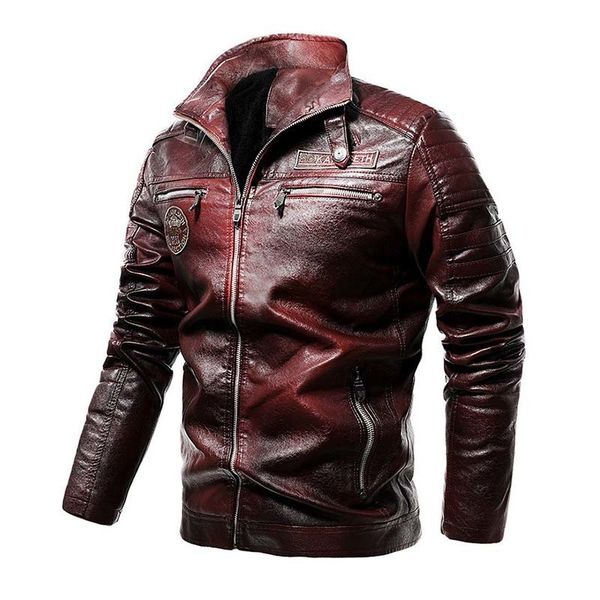 men's jackets mcikkny fashion winter pu leather stand collar fleece lined outwear coats for male size 4xl windbreak 230824, Black;brown
men's jackets mcikkny fashion winter pu leather stand collar fleece lined outwear coats for male size 4xl windbreak 230824, Black;brown