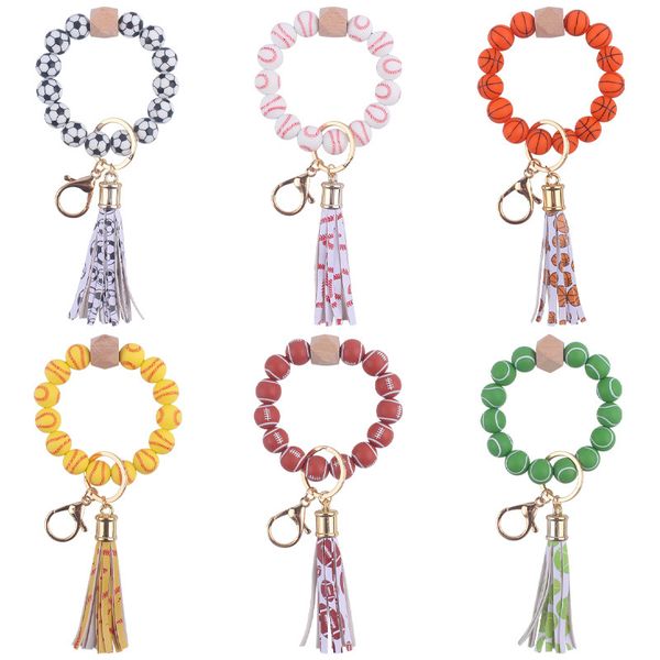 sports silicone beads keychain football baseball leather tassel wrist beaded bracelet keychains gift keyring key chains, Silver
sports silicone beads keychain football baseball leather tassel wrist beaded bracelet keychains gift keyring key chains, Silver