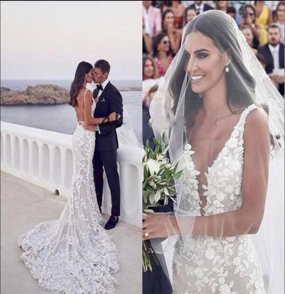 2020 backless mermaid beach wedding dresses deep vneck 3d lace applique sweep trumpet steven khalil garden bridal wedding dr9459201, White
2020 backless mermaid beach wedding dresses deep vneck 3d lace applique sweep trumpet steven khalil garden bridal wedding dr9459201, White