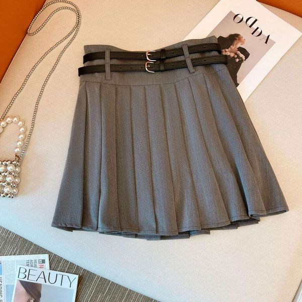 pleated skirt for women summer style korean temperament high waist double belt short age reducing slimming, Black
pleated skirt for women summer style korean temperament high waist double belt short age reducing slimming, Black