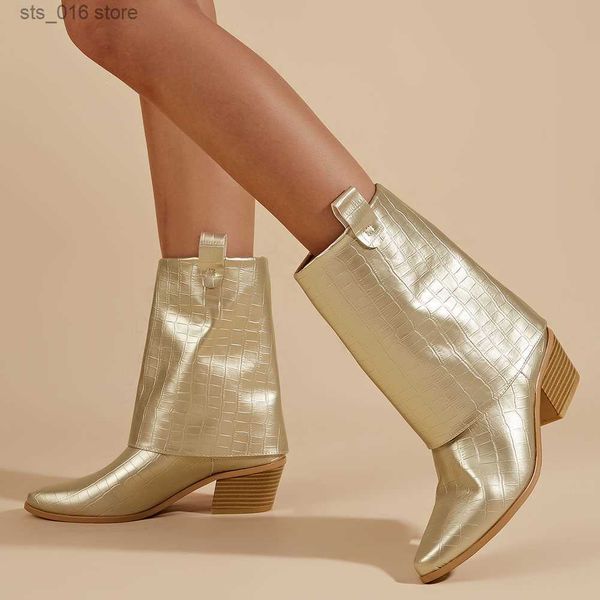 boots bonjomarisa gold silver metallic cowbot ankle boots stacked heel pull on designer luxury casual autumn shoes booties big size 41 t2308, Black
boots bonjomarisa gold silver metallic cowbot ankle boots stacked heel pull on designer luxury casual autumn shoes booties big size 41 t2308, Black