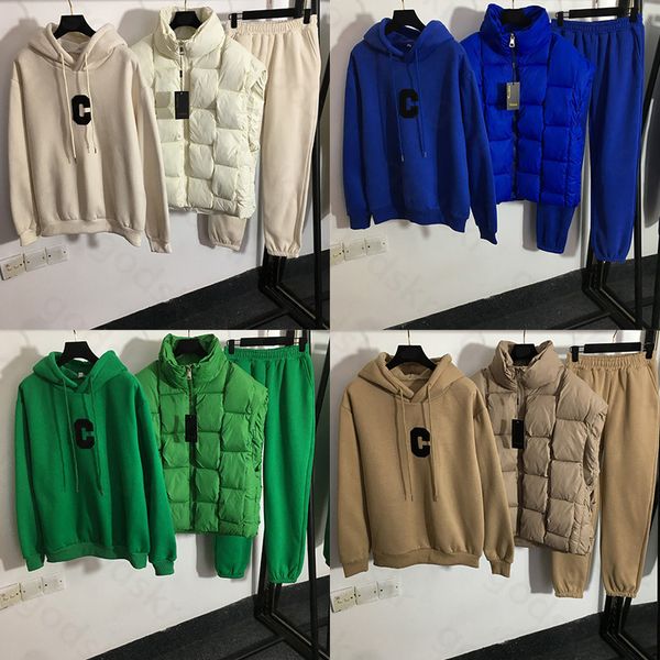 women sports cotton jacket hoodie pants plaid waistcoat letter c long sleeve thickened hoodie elastic waist casual trousers 3 pice set, Gray
women sports cotton jacket hoodie pants plaid waistcoat letter c long sleeve thickened hoodie elastic waist casual trousers 3 pice set, Gray