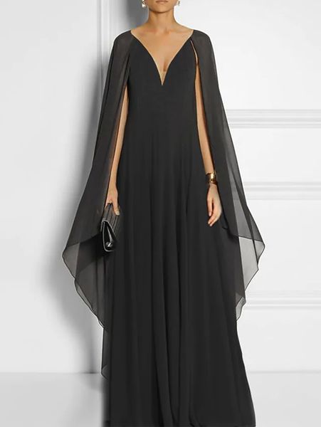 basic casual dresses summer maxi dresse elegant solid color vneck cape sleeve dress female evening party chiffon long 230824, Black;gray
basic casual dresses summer maxi dresse elegant solid color vneck cape sleeve dress female evening party chiffon long 230824, Black;gray