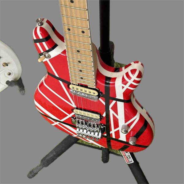 electric guitar with alder body, imported canadian maple fingerboard, black and white stripes, available, 5150
electric guitar with alder body, imported canadian maple fingerboard, black and white stripes, available, 5150