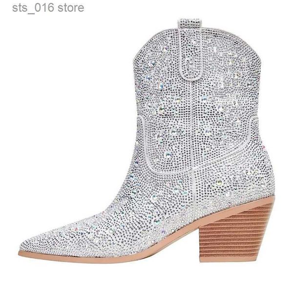 boots rhinestone boots for women western boots elegant woman shoes with low heel botas de mujer fashion slip-on women's mid calf boots, Black
boots rhinestone boots for women western boots elegant woman shoes with low heel botas de mujer fashion slip-on women's mid calf boots, Black