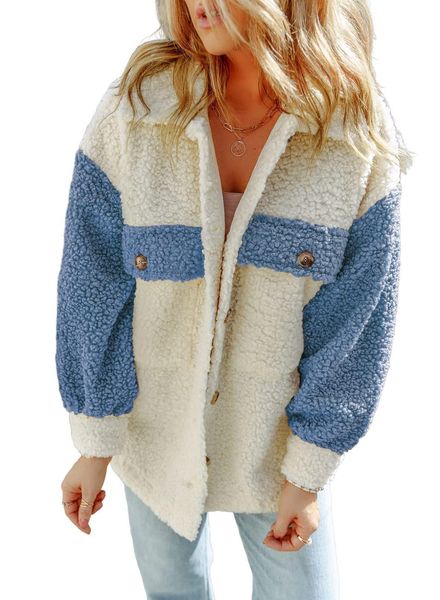 womens wool blends autumn and winter longsleeved doublepocket color matching loose fur coat coats for women 230824, Black
womens wool blends autumn and winter longsleeved doublepocket color matching loose fur coat coats for women 230824, Black