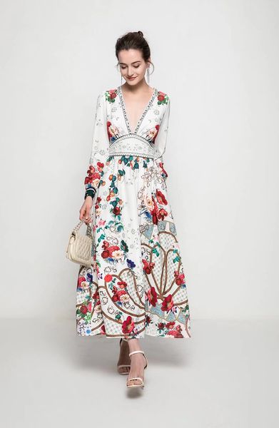 v-neck dress 2023 autumn/winter fashion long sleeve floral print v-neck mid length dress, Black
v-neck dress 2023 autumn/winter fashion long sleeve floral print v-neck mid length dress, Black