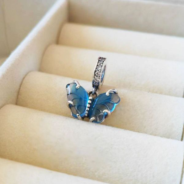 925 sterling silver blue murano glass butterfly dangle charm bead fits european pandora jewelry charm bracelets and necklaces, Black
925 sterling silver blue murano glass butterfly dangle charm bead fits european pandora jewelry charm bracelets and necklaces, Black