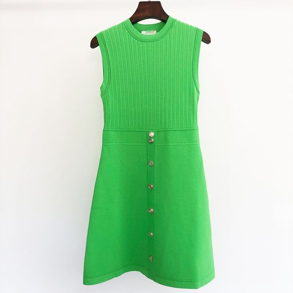 sandro fashion simple round neck sleeveless splice slim green knit dress, Black;gray
sandro fashion simple round neck sleeveless splice slim green knit dress, Black;gray