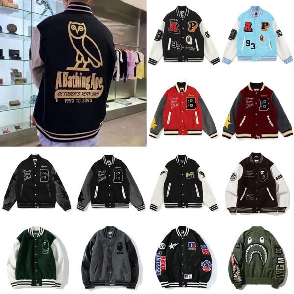 ba-pe designer cotton coat baseball jacket windbreaker windbreak varsity lightning letter stitching single breasted color block stand collar
ba-pe designer cotton coat baseball jacket windbreaker windbreak varsity lightning letter stitching single breasted color block stand collar