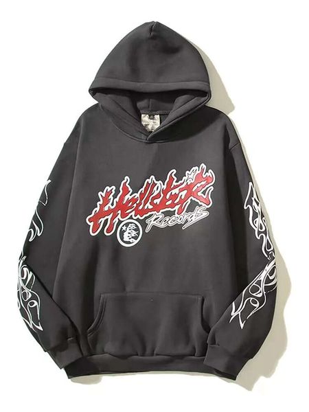 men's hoodies sweatshirts hellstar hoodie vintage distressed flame graffiti print loose high street fashion couple pullover, Black
men's hoodies sweatshirts hellstar hoodie vintage distressed flame graffiti print loose high street fashion couple pullover, Black