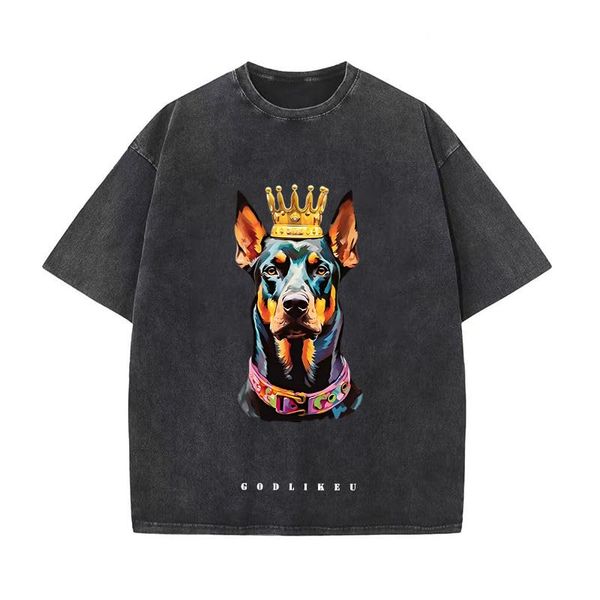 godlikeu mens designer washed tshirts doberman print cotton streetwear men t-shirt short sleeve fashion tees, White;black
godlikeu mens designer washed tshirts doberman print cotton streetwear men t-shirt short sleeve fashion tees, White;black
