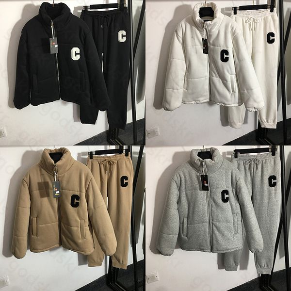 thickened women jacket pants tracksuit letter c long sleeve cotton hoodie coat elastic waist casual trousers 2 pice set, Gray
thickened women jacket pants tracksuit letter c long sleeve cotton hoodie coat elastic waist casual trousers 2 pice set, Gray