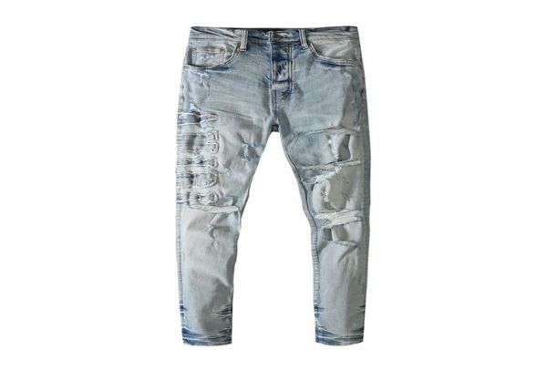 men039s jeans embroidered matted european and american street fashion hip hop1503726, Blue