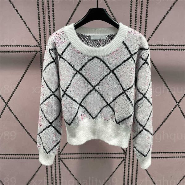 sweaters womens designer sweater fall knit fashion soft and cosy mink fur lattice jacquard pullover knitwear jumper designer women clothes, White;black
sweaters womens designer sweater fall knit fashion soft and cosy mink fur lattice jacquard pullover knitwear jumper designer women clothes, White;black