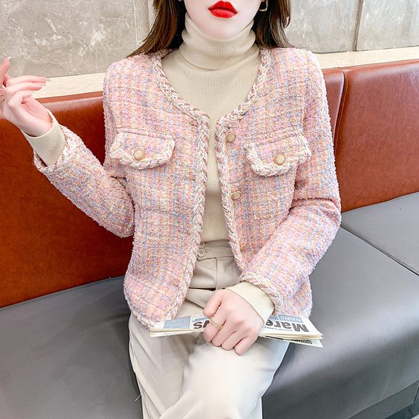 women's wool blends zcjdin fashion korean womens slim tweed short jackets casual wool blend coats elegant vintage sweet outwear 230824, Black
women's wool blends zcjdin fashion korean womens slim tweed short jackets casual wool blend coats elegant vintage sweet outwear 230824, Black