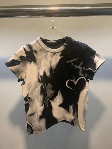letter print contrast color t-shirt niche spring summer slim fit round neck washed old short sleeve tee for women, White
letter print contrast color t-shirt niche spring summer slim fit round neck washed old short sleeve tee for women, White
