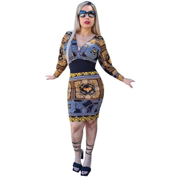 designer women casual dress royal print bodycon streetwear g fashion ruched deep v-neck party club elegant dresses, Black;gray
designer women casual dress royal print bodycon streetwear g fashion ruched deep v-neck party club elegant dresses, Black;gray
